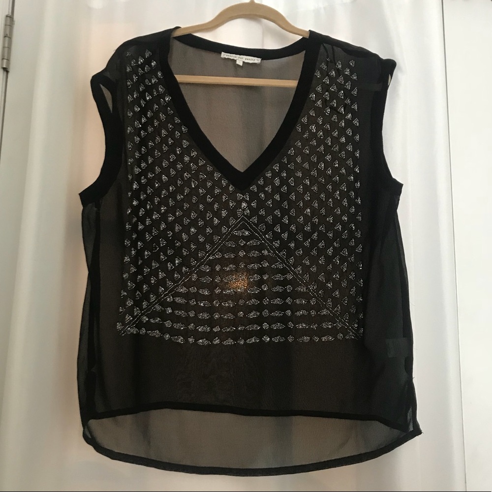 Cute boho beaded going out top! Size large!